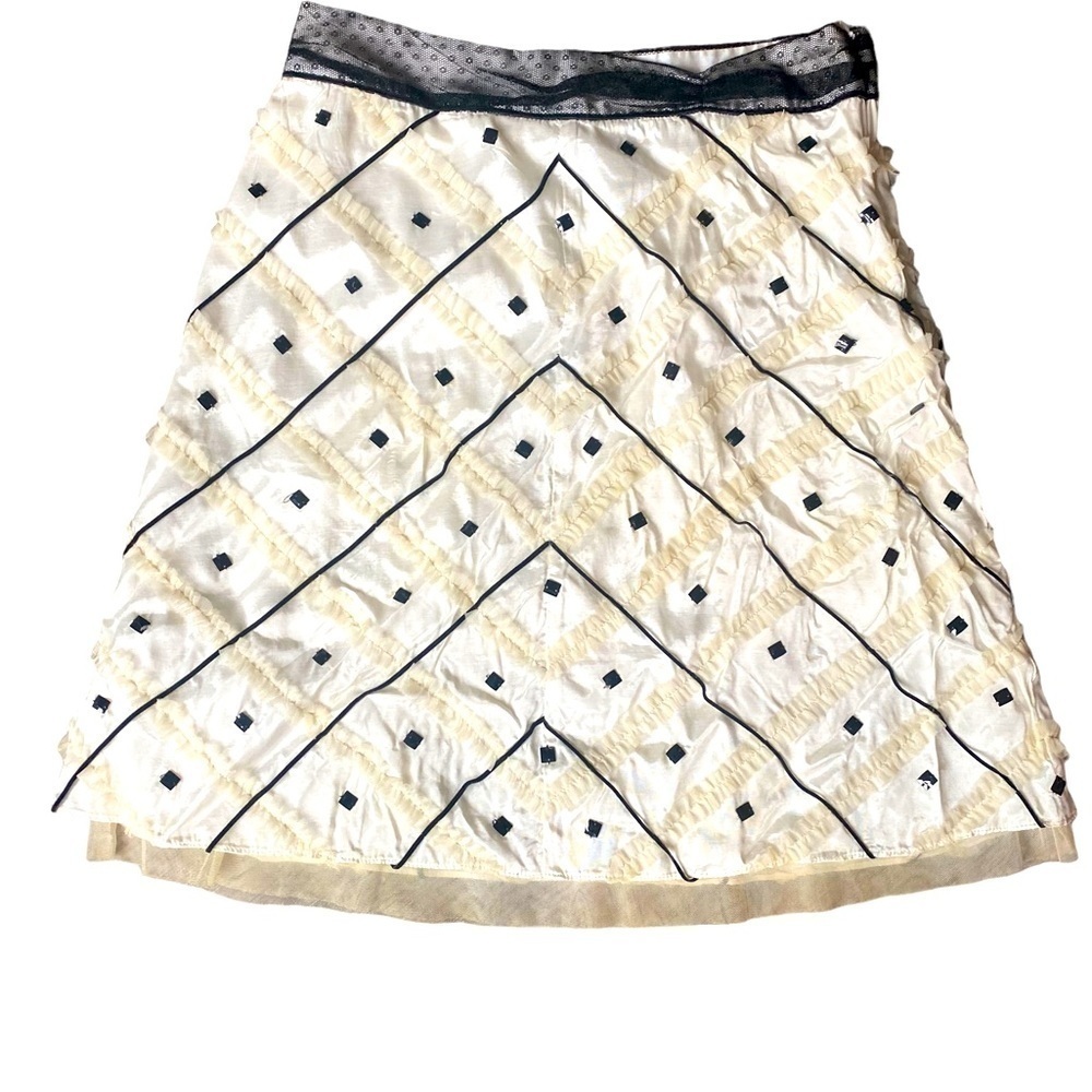 Free People Mini Skirt Size 2 Sequin Beaded A-Line Y2K Fairy Rave Festival Lace - Picture 2 of 6